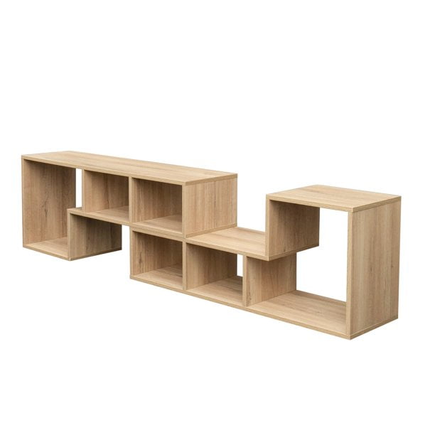 Farmhouse TV Cabinet for 55 Inch TV, Double L-Shaped TV Stand