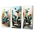 thumbnail image 3 of Designart "Coastal Cruiser Blue Scooter Adventure I" Scooter Wall Art Set Of 3 - Blue Scooter Gallery Set For Office Decor, 3 of 7