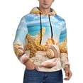 thumbnail image 2 of Lsque Beach Starfish Shell Pattern Casual Men's Hoodie,Hooded Sweatshirt with Kangaroo Pocket,Pullover Hoodie-3X-Large, 2 of 7