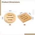 thumbnail image 2 of 12 Pack Natural Wood Soap Dishes with Drainage Slots – Waterproof Lacquered Soap Holder for Bathroom, Shower & Kitchen, Non-Slip Base, Multipurpose for Soap Bars, Sponges & Shampoo Bars, 2 of 5