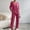 Z2-Hot Pink, variant on successthop Ribbed Lounge Sets for Women 2 Piece Solid Color Ribbed Knit V Neck Long Sleeve Shirts and Wide Leg Long Pants Casual Travel Pajamas Lounge Set Loungewear Summer Outfits