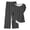 Black., variant on HBGVBA Women 2 Piece Outfits,Casual Matching Set,Fashion Loose Random Print Long Trousers Back Short Sleeve Top Outfit Set