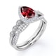 thumbnail image 3 of JeenMata Anillo de Compromiso Vintage de 1,5 Quilates con Piedra Natal de Enero en Talla Pera y Moissanita: Conjunto Nupcial con Halo Pavé en Oro Blanco de 18 K sobre Plata, 3 of 6