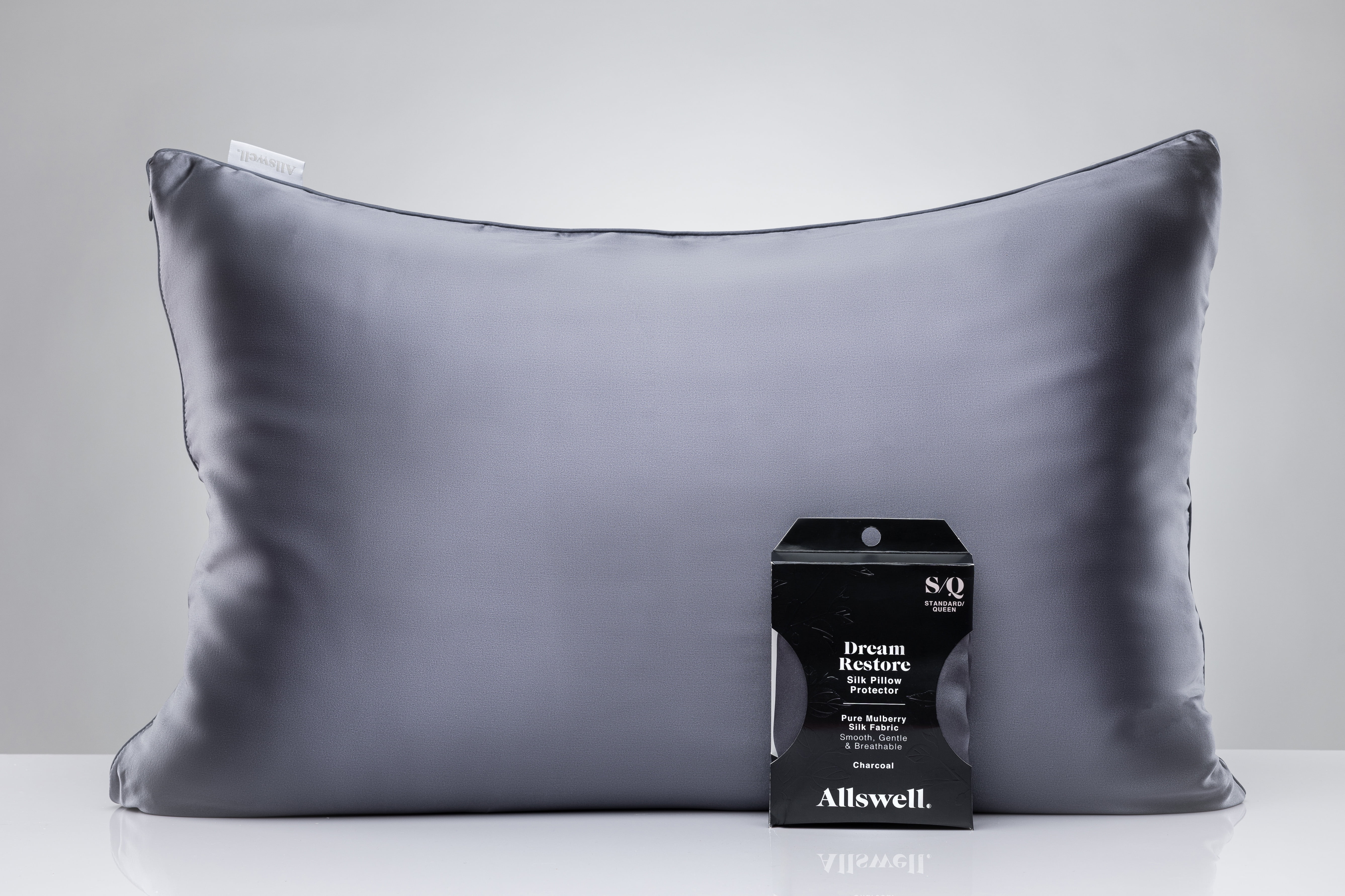 (2 pack) Allswell Dream Restore Silk Pillow Protector, Standard/Queen, Zippered Closure