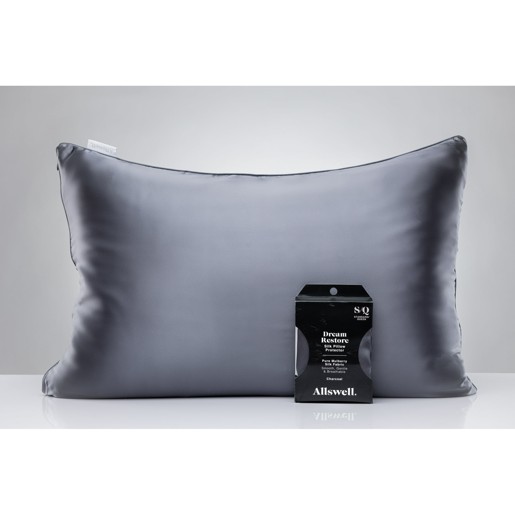 Allswell Dream Restore Silk Pillow Protector, Standard/Queen, Zippered Closure