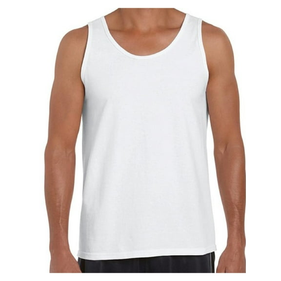 Gildan Men Tank Top Cotton Sleeveless Shirts for Him Mens Muscle Shirts Best Mens Tanks Undershirt Blank All Color White Shirts for Men White Tanks White Tank Top for Men