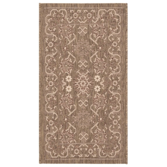 Safavieh Courtyard Angela Medallion Indoor/Outdoor Area Rug, Brown/Creme, 2' x 3'7"
