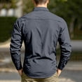 thumbnail image 5 of VgaVtl Gray Long Sleeve Men Shirts Fall Winter Collared Quick Drying Casual Button Slim Going Out Mens Plus Size Shirts, 5 of 9