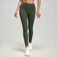 thumbnail image 6 of Womens Yoga Pants, Elastic Waist Solid Full Length Casual Pants, Relaxed Fit, Comfort Stretch Trousers, Yoga & Fitness Wear | VerBelle,Army Green L, 6 of 8