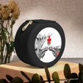 thumbnail image 6 of Yiaed Moose Kissing Under Mistletoe Print Travel Jewelry Case Bridesmaid Gift Boxes Jewelry Travel Organizer Small Round Jewelry Box Mini Storage-Black, 6 of 7