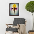 thumbnail image 2 of Simple Elegant Single Orchid Purple Yellow Art Print Framed Poster Wall Decor 12x16 inch, 2 of 5
