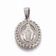 thumbnail image 1 of Religion Theme 304 Stainless Steel Pendants with Crystal Rhinestone Oval with Virgin Mary Stainless Steel Color 25x17x2mm Hole: 7x4mm, 1 of 2
