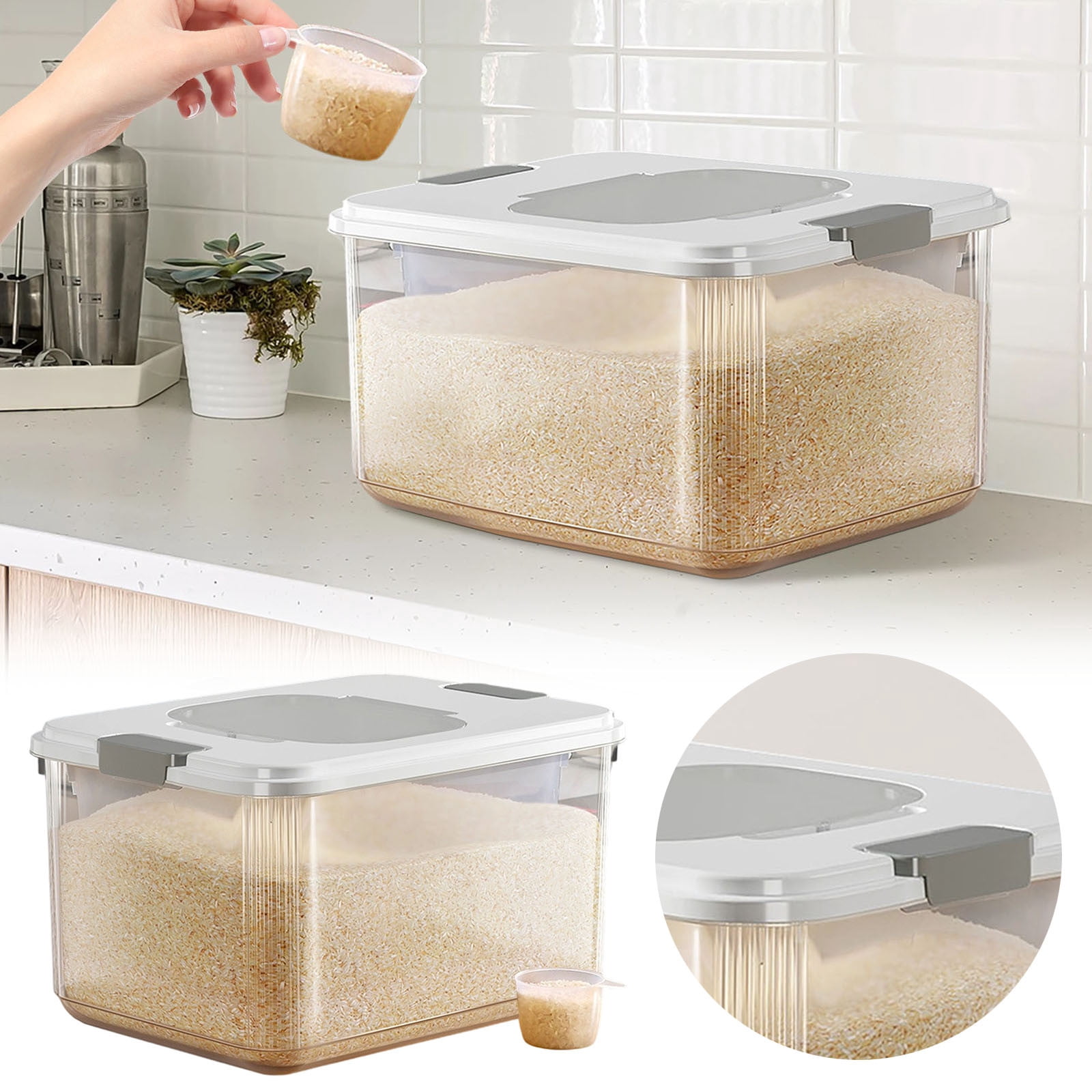 Airtight Food Storage Container Set for Kitchen Organization Large Capacity Cereal Rice and Dry Preservation