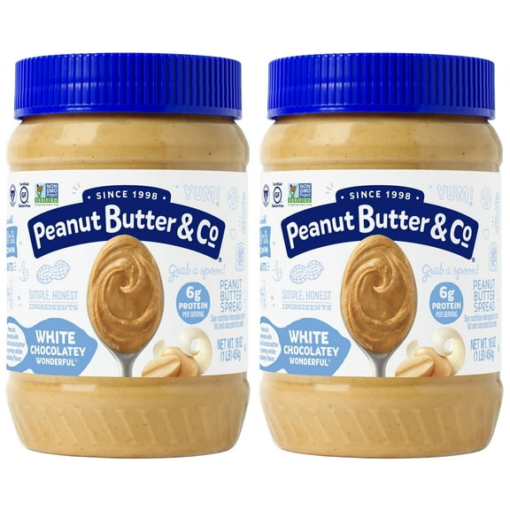 Peanut Butter & Co, White Chocolate Wonderful Flavored Peanut Butter Spread, 16 oz., 2 pack