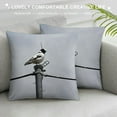 thumbnail image 3 of GOSMITH Throw Pillow Cover - Bird Magpie Lark Animal White Black Plumage, 3 of 5