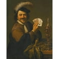 thumbnail image 3 of Theodoor Rombouts 12x14 Black Modern Framed Museum Art Print Titled - A Card Player Showing His Hand, 3 of 5