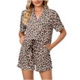 thumbnail image 2 of Njoeus Women Classic Button-Down Soft Sleepwear Tops and Shorts Pajamas Set Leopard Print Nightwear Lounge Wear Set S-5XL (Available in plus size), 2 of 5