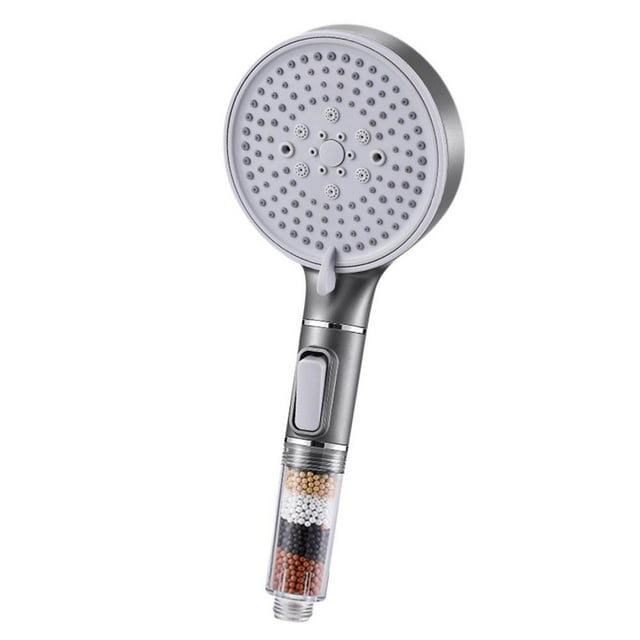 5-Settings Filtered Shower Head with Pressure Boost Rainfall Spray High Flow Water Saving Design Easy Install ABS Material Universal Fit for Bathroom Kitchen Garden Hose