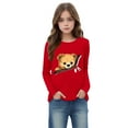 thumbnail image 2 of UQJfacai Girls Long Sleeve Shirts Kids Bear Graphic Tees Casual Fall Tunic Tops Fashion Crewneck Cute Blouses 2-15 Years, 2 of 5