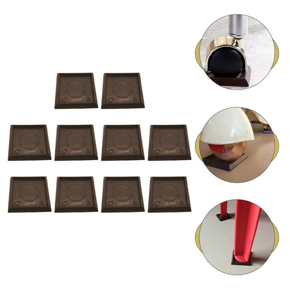 Masteelf  10 Pcs Floor Protectors Large Felt Furniture Pads Non Skid Sofa Casters Brown
