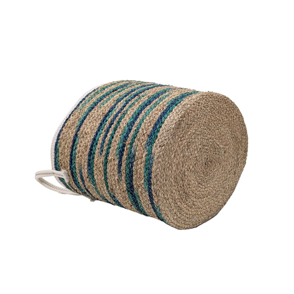 Blue Stripe Round Seagrass Basket by Ashland  - Spring Home Decor