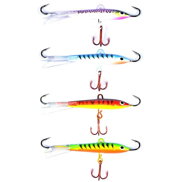 Anzuelo de pesca Hielo 83 mm / 18 g Señuelos Señuelos triples Pesca Aparejos Naranja