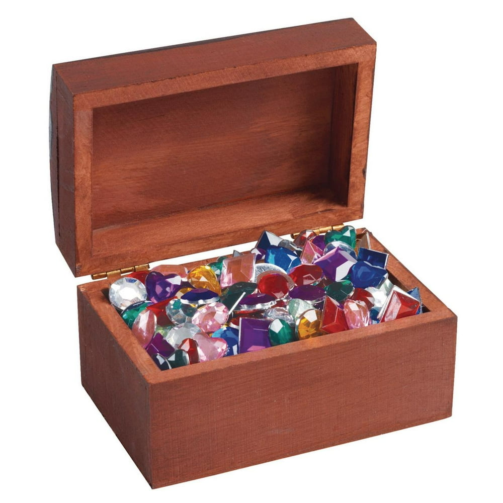 Colorations Wooden Treasure Box, Set of 12, for Kids, Unfinished, Ready