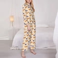 thumbnail image 3 of Balery Dachshund Conjunto de Pijama con Estampado para Mujer, Conjunto de Dos Piezas con Manga Larga, Ropa de Dormir Suave con Bolsillos, Pijamas Cómodos-Small, 3 of 7