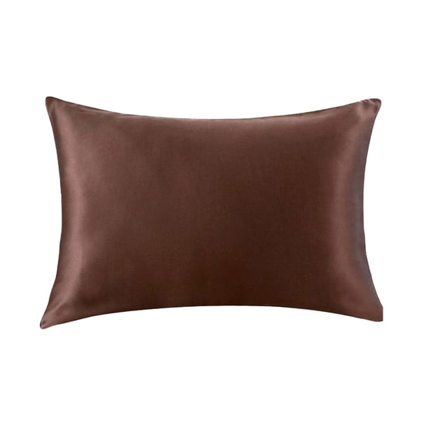 Color Ding Simulación de color sólido Funda de almohada de seda Funda de almohada de seda helada Cremallera 20x26 pulgadas / 51x66 cm