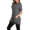 thumbnail image 4 of Innerwin T-Shirt Manches Courtes Dames Tops Rue Crew Cou Baggy Tee Gris M, 4 of 7