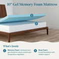 thumbnail image 3 of Lucid Refresh 10" Dual-Layered Gel Memory Foam Mattress, Firm, Cal King, 3 of 14
