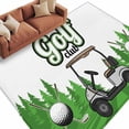 thumbnail image 2 of Golf Area Rug 6x9 FT, Non Slip Living Room Throw Carpet, Green Forest Tree Balls Clubs Sports Cartoon Washable Soft Large Floor Carpet Non-Shedding Rug for Bedroom Dining Room Play Room, 2 of 9