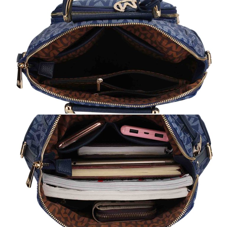 MKF Collection Cora Milan M Signature Trendy Backpack Black and Gold MKF Collection By Mia K. Cora Milan M Signature Trendy  main image 2