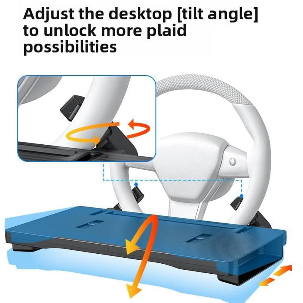 2-in-1 Car Steering Wheel Desk Tray & Car Seat Filler Organizer, Cars Food Tray, Carbon For Laptop, Desk Foldable Cars
