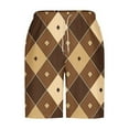 thumbnail image 5 of ZCFZJW Men's Gingham Bermuda Shorts Lightweight Summer Quick Dry Plaid Beach Swim Trunks Big and Tall Casual Drawstring Elastic Waist Workout Short Pants with Pockets Brown#02 XXXXXL, 5 of 5
