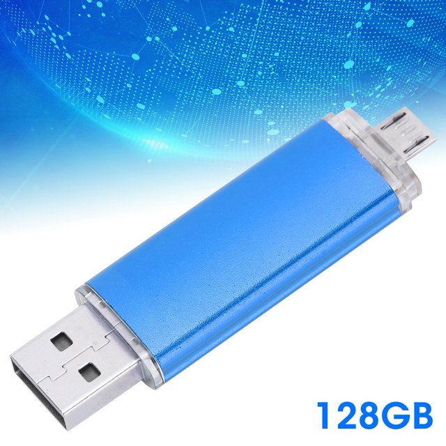 Unidad Flash USB OTG U Disco Almacenamiento de Datos de Alta Capacidad Azul para Teléfono y PC