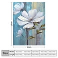 thumbnail image 4 of Fenyluxe White Flowers Throw Blanket for Couch Sofa Bed All Seasons Lightweight Blanket 40x50in, 4 of 6