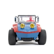 Jada Spider-Man Buggy RC with Non-Removable Spider-Man Figure – 7, Turbo Button, Full-Function Remote Control, Ages 6+, Red/Blue