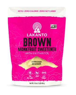 Lakanto Brown Monk Fruit Sweetener - Brown Sugar Substitute, Zero Calorie, Baking, Vegan, Keto Diet Friendly, Zero Net Carbs, Gluten Free, Sugar Replacement, Extract (Brown - 1 lb)