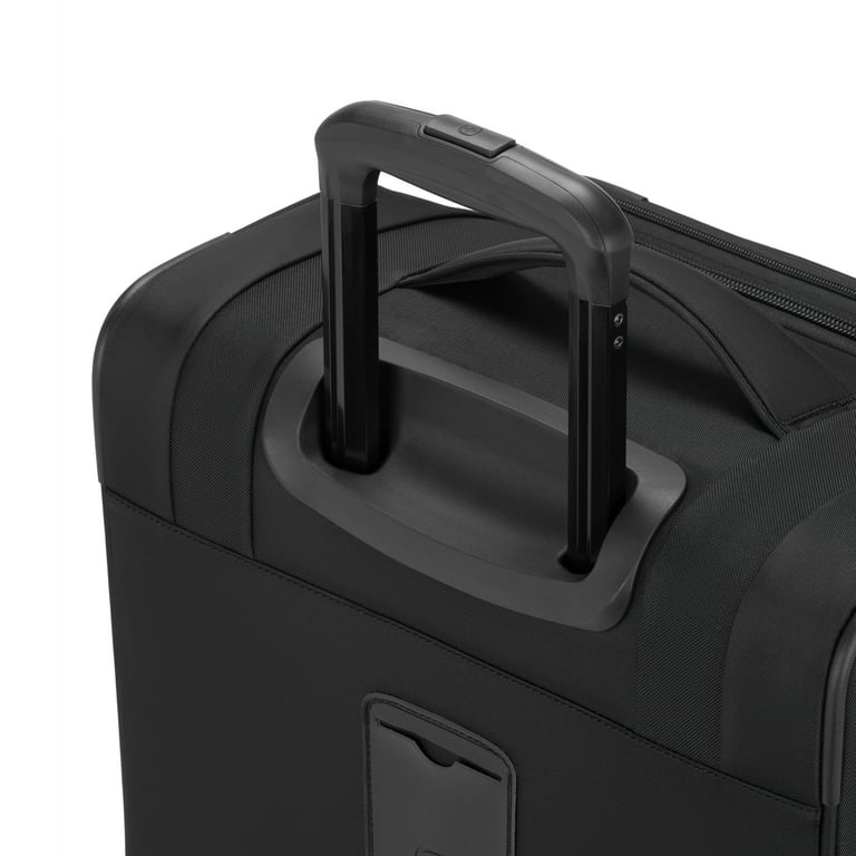 SWISSGEAR Stride Expandable Medium Checked Spinner Luggage, Black
