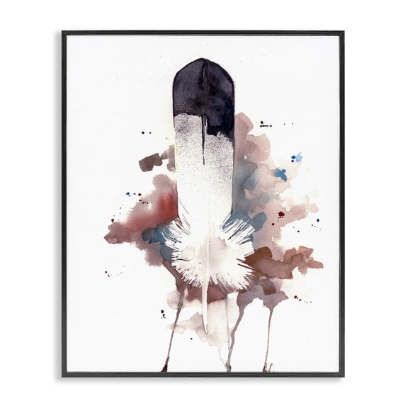 Stupell Industries Eclectic Bird Feather Abstract Black Framed Giclee Art, 11 x 14, by Sean Parnell