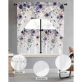 thumbnail image 2 of Purple Flowers Swag Kitchen Curtains Sets for Windows 24 Inch Length, Spring Floral Elegant Pastoral Watercolor Short Window Curtain Panels Swags Valances and Tiers 3 Piece Set for Cafe/Dining Room, 2 of 5