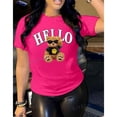 thumbnail image 3 of Camiseta de manga corta y cuello redondo para mujer con estampado de oso para uso casual en primavera y verano Color Fucsia Talla Mediana Marca Emil SaEs, 3 of 4