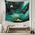 thumbnail image 5 of Teal Marble Large Tapestry for Bedroom Wall Hanging Tapestry,Modern Green Golden Abstract Ombre Texture Ceiling Backdrop Tapestries Poster Blanket Wall Decor for Teens Room Living Room Dorm 85" x 90", 5 of 8