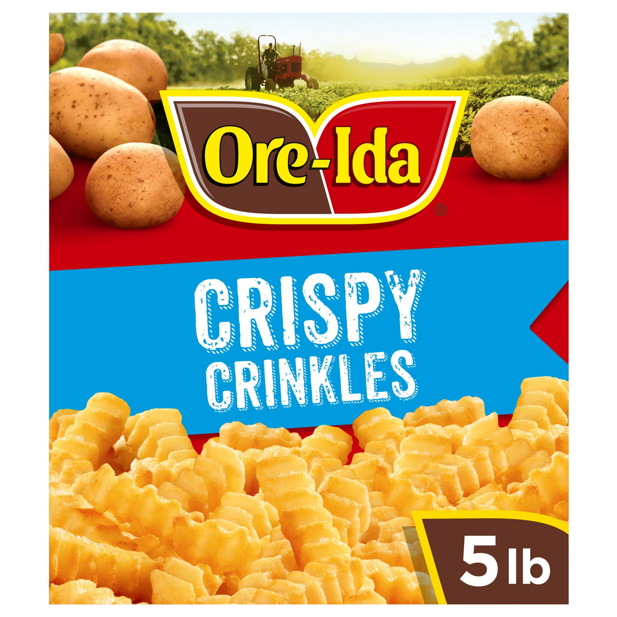 Ore-Ida Crispy Crinkles French Fried Frozen Potatoes, 1 Bag, for Easy Snacks and Dinner Sides, Gluten-Free, 5 lb