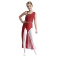 thumbnail image 2 of Yhong Toddler Girls Ruffle Tutu Skirted Leotard Sparkly Lyrical Dance Dress Ballerina Outfit Ballet Dancewear Burgundy 14, 2 of 7
