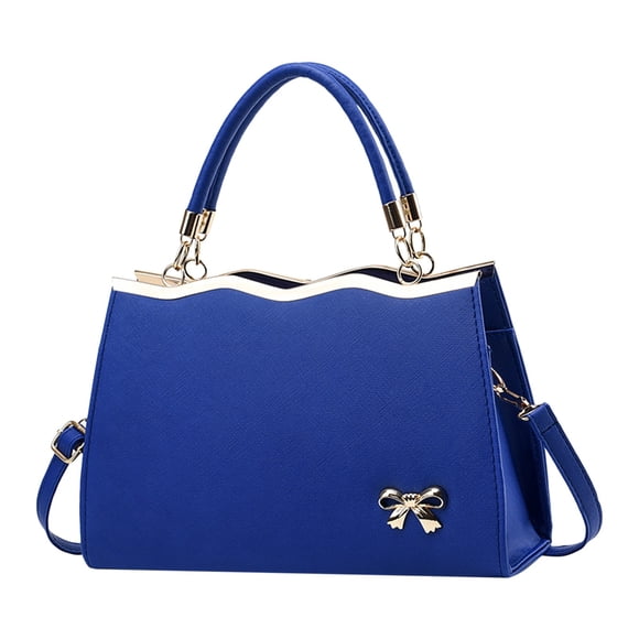 Bmisegm Women Bags New Bags Ladies Trendy Bow Fashion Sports Messenger Shoulder Handbag Reusable Tote Bags with Handles Blue One Size