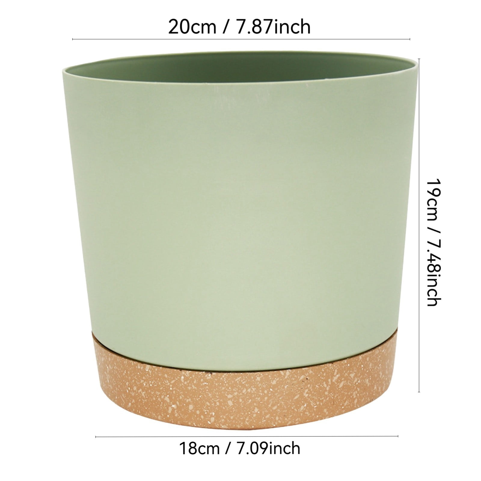 Junepar 8" Pot Planters for Indoor with Drainage Holes & Saucer Outdoor Flower Pots Home Garden Modern Decorative Black