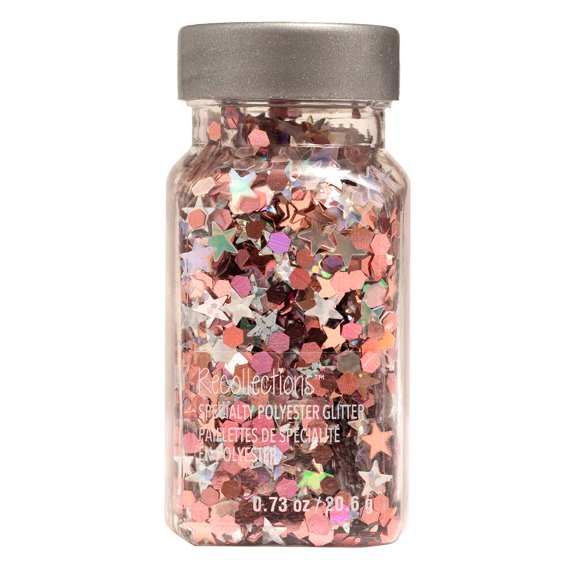 12 Pack: Rose Stars Specialty Polyester Glitter by Recollections - 0.73oz.