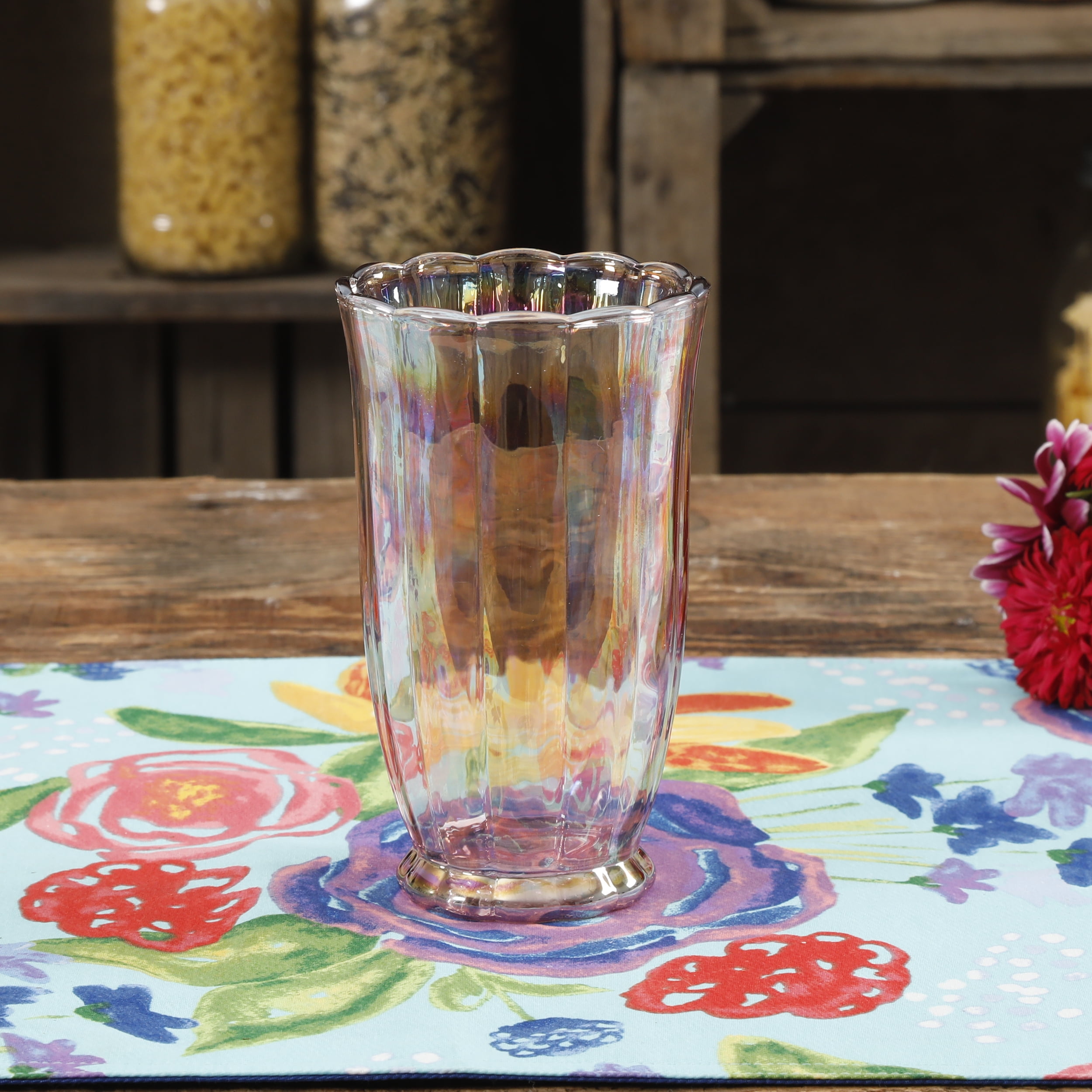The Pioneer Woman Luster Glaze 15oz Pink Pearlized Tumbler